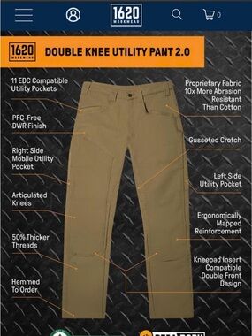 Green 1620 Utility Work Pants